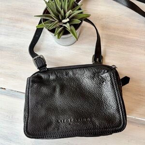 Black Liebeskind Berlin Pebbled Leather Crossbody Bag.